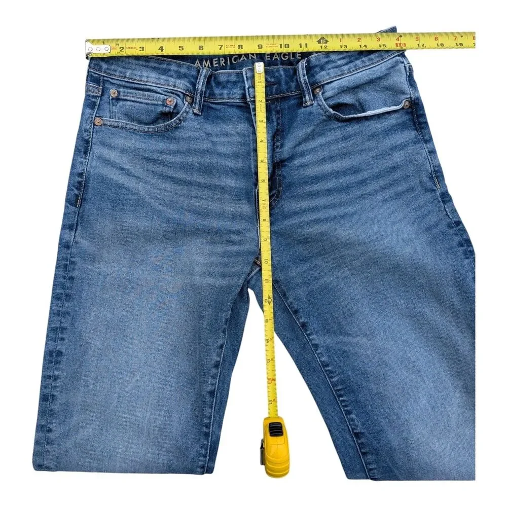 Men's American Eagle Original Straight Fit Jeans Size 34x36 Dark Wash Blokecore